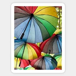 Colourful Umbrellas Sticker